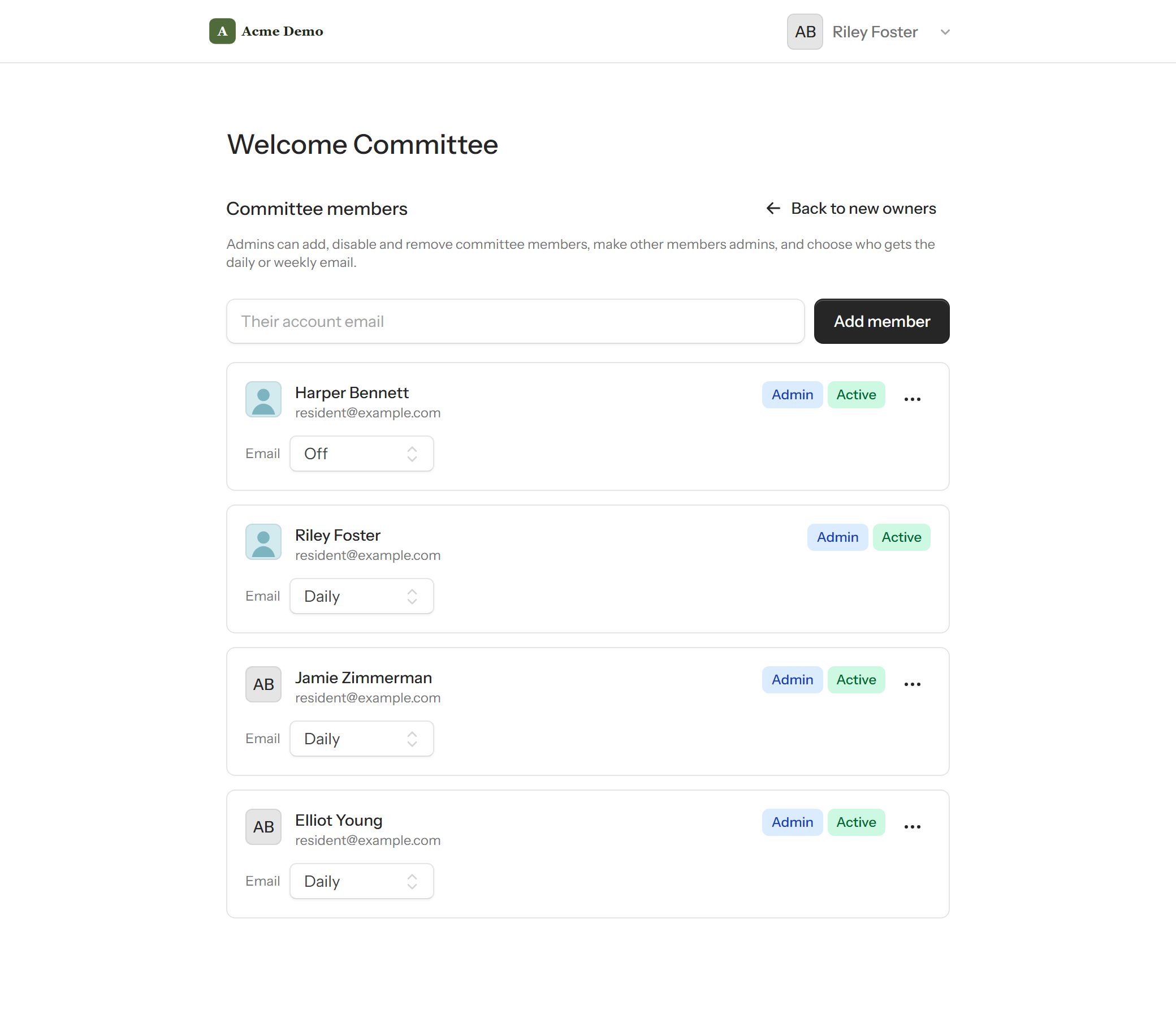 committee leads managing members and their digest emails